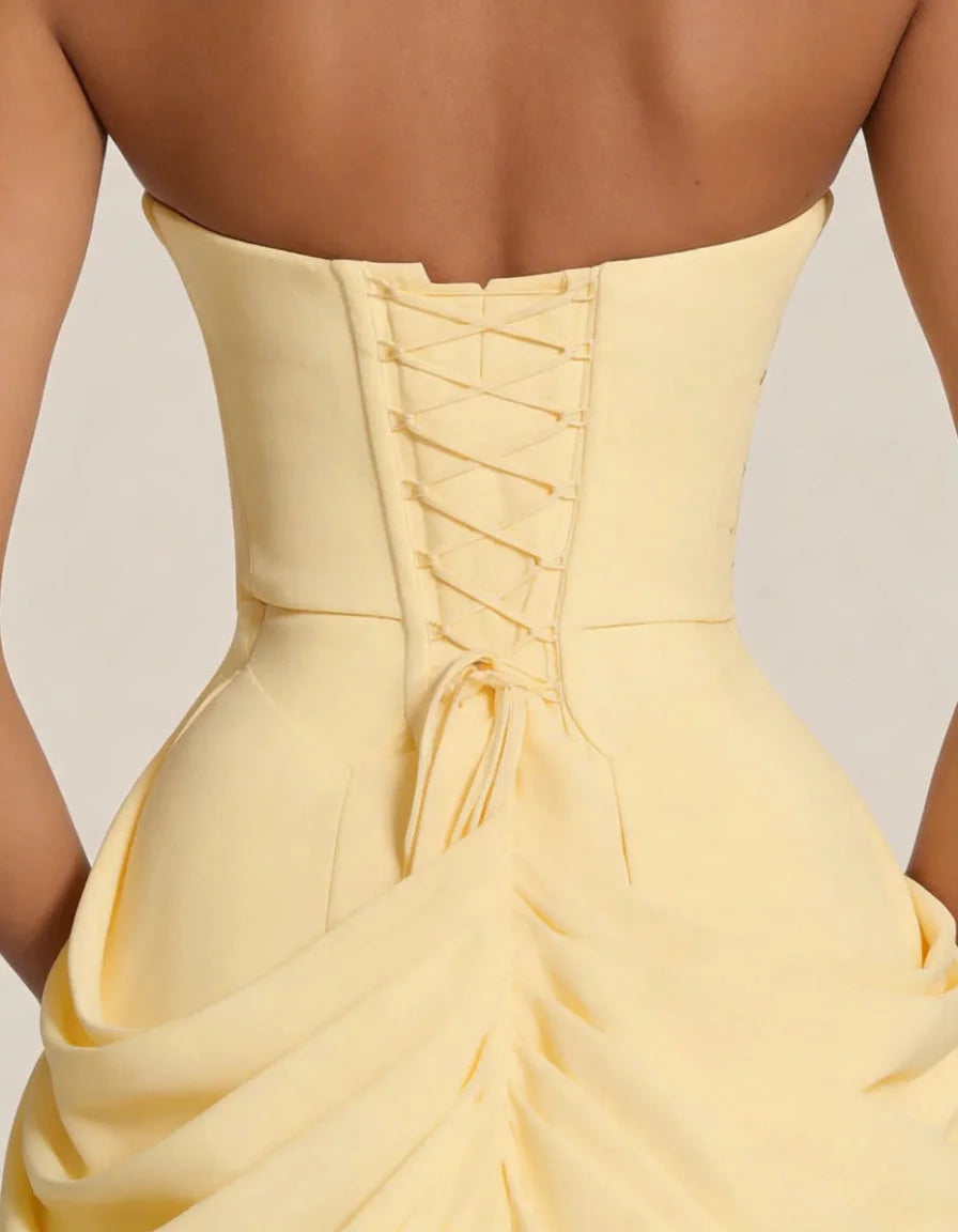 Le Dhalia — Robe De Soirée Drapée Sans Bretelles — photo 4