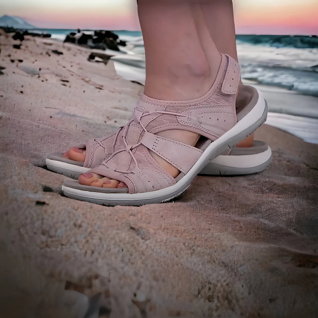 Orthopedische sandalen om pijnvrij te lopen — Roze, foto 7