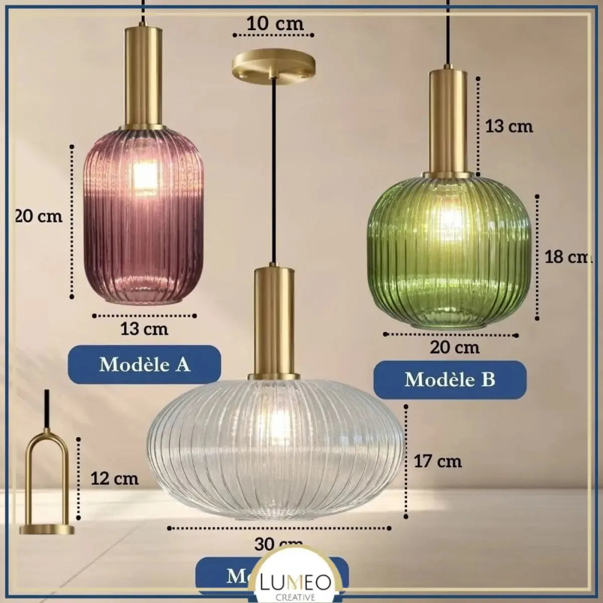 Elegant Vintage Pendel i Glas — billede 26